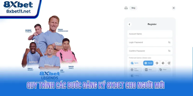 Người mới cần thực hiện theo hướng dẫn đăng ký 8Xbet