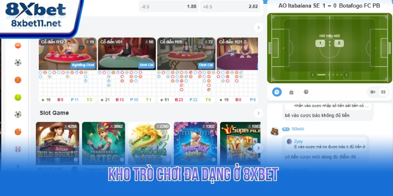 Kho trò chơi đa dạng miễn chê ở 8XBET